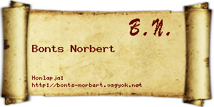 Bonts Norbert névjegykártya