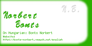 norbert bonts business card